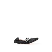 Leren ballerina's met kristallen gesp Roger Vivier , Black , Dames