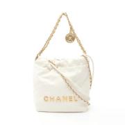 Pre-owned Leather chanel-bags Chanel Vintage , White , Dames