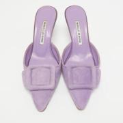 Pre-owned Suede sandals Manolo Blahnik Pre-owned , Purple , Dames