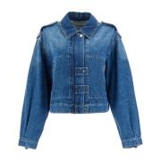 Boxy Denim Jack met Epauletten Isabel Marant Étoile , Blue , Dames