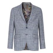 Blauwe Houndstooth Casual Blazer Etro , Blue , Heren