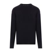 Blauwe Gebreide Crew Neck Sweater Zanone , Blue , Heren