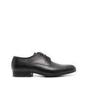 Zwarte Leren Derby Schoenen Calvin Klein , Black , Heren