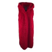 Rode Sherpa Fleece Jas BomBoogie , Red , Dames