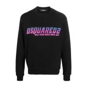 Surf Stijl Sweatshirt Dsquared2 , Black , Heren