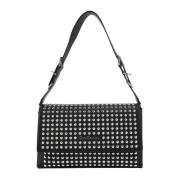 Zwarte Eco-leren Studs Handtas Gio Cellini , Black , Dames