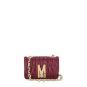 Bordeaux Couture Gewatteerde Leren Schoudertas Moschino , Red , Dames