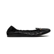 Zwarte Gerimpelde Ballerina Schoenen met VLogo Valentino , Black , Dam...