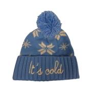 Noorse Stijl Pom Pom Wollen Hoed MC2 Saint Barth , Blue , Dames