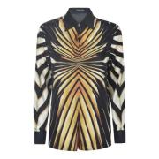 Zijden Overhemd met Abstract Patroon Roberto Cavalli , Multicolor , Da...