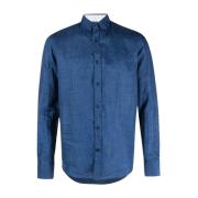 Blauw Linnen Casual Overhemd met Lange Mouwen Paul & Shark , Blue , He...