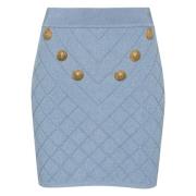 Witte Jacquard Minirok Balmain , Blue , Dames