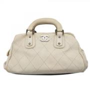 Pre-owned Leather chanel-bags Chanel Vintage , White , Dames