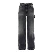 Versleten Katoen Denim Straight Leg Jeans Haikure , Black , Dames