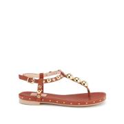 Bruin Leren Casual Open Sandalen AGL , Brown , Dames