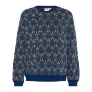 Haraldasz Sweatshirt met Fijn Patroon Saint Tropez , Blue , Dames