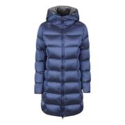 Witte Lange Hooded Pufferjas Colmar , Blue , Dames