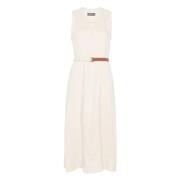 Casual Midi Jurk in Beige Lorena Antoniazzi , Beige , Dames