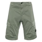 Groene Cargo Shorts in Stretch Sateen C.p. Company , Green , Heren