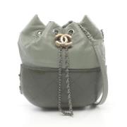 Pre-owned Leather chanel-bags Chanel Vintage , Green , Dames