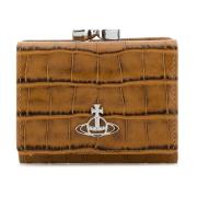 Stijlvolle Kameel Leren Portemonnee Vivienne Westwood , Brown , Dames