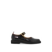 Geborsteld leren Mary Jane ballerina's Thom Browne , Black , Dames