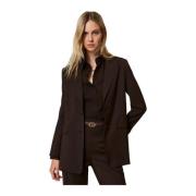 Elegante Wollen Jas Twinset , Brown , Dames