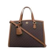 Bruine Chantal Leren Schoudertas Michael Kors , Brown , Dames