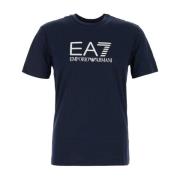 Casual Katoenen T-shirt voor Mannen Emporio Armani EA7 , Blue , Heren