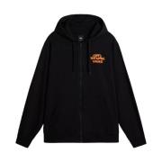 Urban Hoodie met Rits en Logo Vans , Black , Heren