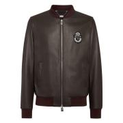 Bruine leren bomberjack Billionaire , Brown , Heren