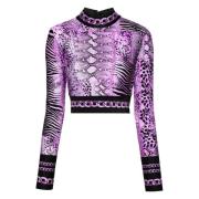 Paarse Animal Chain Cropped Top Just Cavalli , Purple , Dames