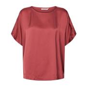 Burgundy Serena Blouse Elegant Design Rabens Saloner , Red , Dames