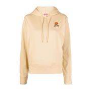 Amandel Beige Logo-Patch Katoenen Hoodie Kenzo , Brown , Dames