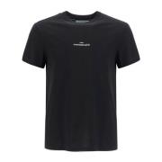 Geborduurd Logo Crew Neck T-Shirt Maison Margiela , Black , Heren