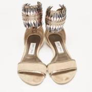 Pre-owned Leather sandals Jimmy Choo Pre-owned , Beige , Dames