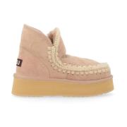 Handgemaakte Mini Eskimo Suede Platform Laars Mou , Brown , Dames