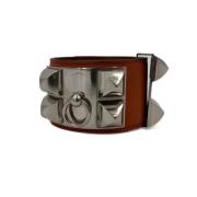 Pre-owned Leather bracelets Hermès Vintage , Orange , Dames