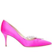 Pre-owned Satin heels Manolo Blahnik Pre-owned , Pink , Dames