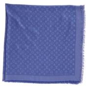 Pre-owned Silk scarves Louis Vuitton Vintage , Blue , Dames