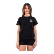 Katoen Elastaan T-shirt Moschino , Black , Dames