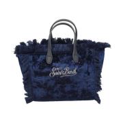 Blauwe Velvet Mini Vanity Tas MC2 Saint Barth , Blue , Dames