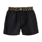 Zwembroek met Greca-patroon Versace , Black , Heren