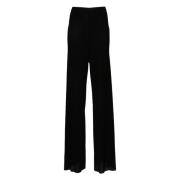 Casual Wijde Broek met Naad Details Rick Owens , Black , Dames