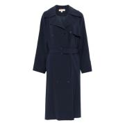 Blauwe Dolman Riem Trenchcoat Michael Kors , Blue , Dames