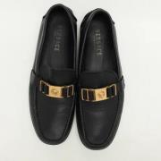 Pre-owned Leather flats Versace Pre-owned , Black , Heren