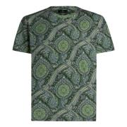 Groene Paisley Print T-shirt Etro , Green , Heren