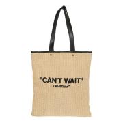 Bruine Shopper Tas Elegante Stijl Off White , Beige , Dames