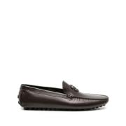 Bruine leren loafers voor casual stijl Roberto Cavalli , Brown , Heren