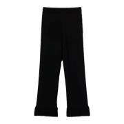 Elegante Viscose Blend Broek Twinset , Black , Dames